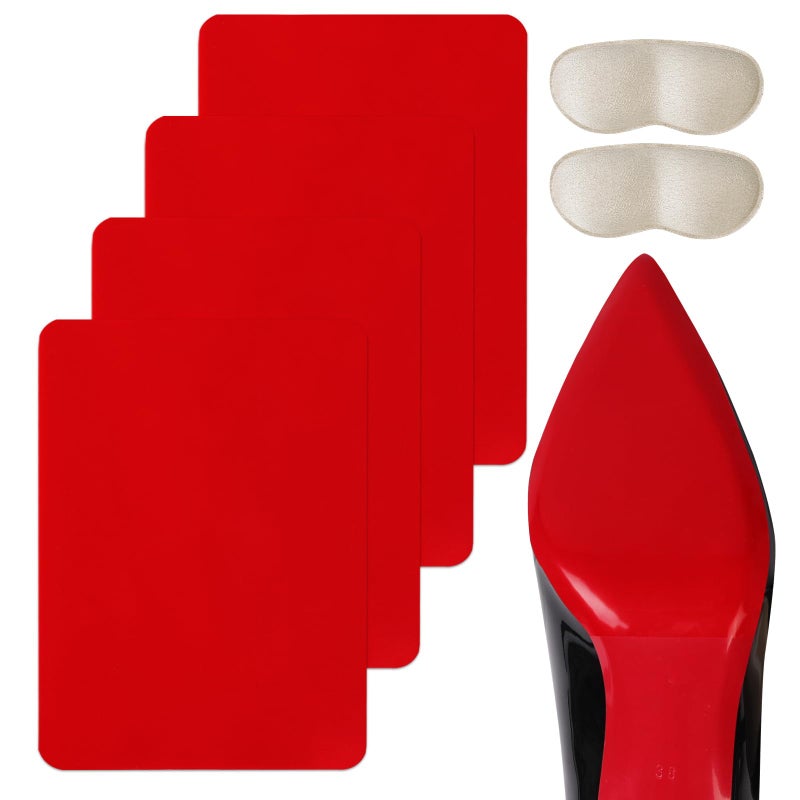 Ashoesert Ashoeset Red Bottoms Shoe Sole Protector, 4 Pcs Self-Adhesive Shoe Bottom Protector for Christian Louboutin High Heels - Image 1